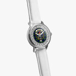 Meldrum Scottish Clan Tartan Crest Badge Silver Automatic Watch Size 46mm