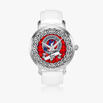 Rose Scottish Clan Tartan Crest Badge Silver Automatic Watch Size 46mm
