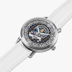 Glass Scottish Clan Tartan Crest Badge Silver Automatic Watch Size 46mm