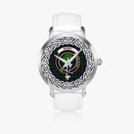 Mowat Scottish Clan Tartan Crest Badge Silver Automatic Watch Size 46mm