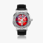 Scottish Haig Clan Tartan Crest Badge Old Silver Automatic Watch Size 46mm