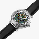 Porterfield Scottish Clan Tartan Crest Badge Silver Automatic Watch Size 46mm