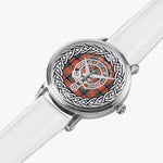 Stewart (Stuart) of Bute Clan Tartan Crest Badge Silver Automatic Watch Size 46mm