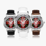 Scottish Wallace Clan Tartan Crest Badge Silver Automatic Watch Size 46mm
