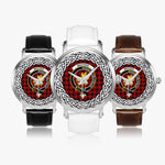 MacIver Scottish Clan Tartan Crest Badge Silver Automatic Watch Size 46mm