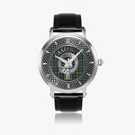 Clan Campbell Crest & Tartan Knot Sterling Silver Unisex Automatic Watch (Silver) Size 46mm