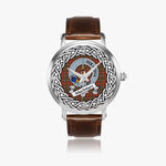 MacIntyre Scottish Clan Tartan Crest Badge Silver Automatic Watch Size 46mm