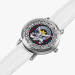 Jardine Scottish Clan Tartan Crest Badge Silver Automatic Watch Size 46mm