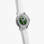 Ged Scottish Clan Tartan Crest Badge Silver Automatic Watch Size 46mm