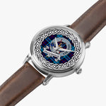 McCorquodale Scottish Clan Tartan Crest Badge Silver Automatic Watch Size 46mm