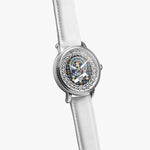 Glass Scottish Clan Tartan Crest Badge Silver Automatic Watch Size 46mm