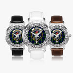 Meldrum Scottish Clan Tartan Crest Badge Silver Automatic Watch Size 46mm