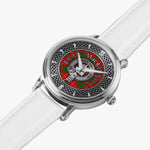 Clan MacKinnon Crest & Tartan Knot Sterling Silver Unisex Automatic Watch (Silver) Size 46mm