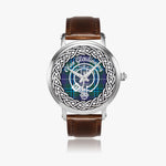 Scottish Glendinning Clan Tartan Crest Badge Silver Automatic Watch Size 46mm
