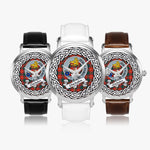 Chisholm Scottish Clan Tartan Crest Badge Silver Automatic Watch Size 46mm