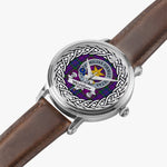 Wardlaw Scottish Clan Tartan Crest Badge Silver Automatic Watch Size 46mm