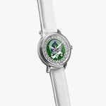 Mar Scottish Clan Tartan Crest Badge Silver Automatic Watch Size 46mm