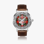 Francis Scottish Clan Tartan Crest Badge Silver Automatic Watch Size 46mm