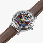 Newton Scottish Clan Tartan Crest Badge Silver Automatic Watch Size 46mm
