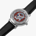 MacBain Scottish Clan Tartan Crest Badge Silver Automatic Watch Size 46mm