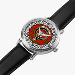 Maxton Scottish Clan Tartan Crest Badge Silver Automatic Watch Size 46mm