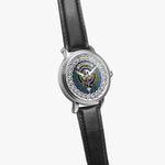 Edmonstone Scottish Clan Tartan Crest Badge Silver Automatic Watch Size 46mm