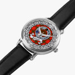 Darroch Scottish Clan Tartan Crest Badge Silver Automatic Watch Size 46mm