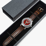 MacColl Scottish Clan Tartan Crest Badge Silver Automatic Watch Size 46mm