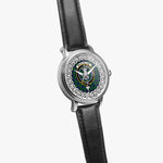 MacCallum Scottish Clan Tartan Crest Badge Silver Automatic Watch Size 46mm