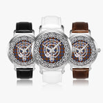 Scottish Belshes Clan Tartan Crest Badge Silver Automatic Watch Size 46mm
