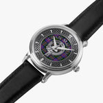 Clan MacNeil Crest & Tartan Knot Sterling Silver Unisex Automatic Watch (Silver) Size 46mm