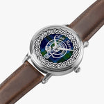 Moore Scottish Clan Tartan Crest Badge Silver Automatic Watch Size 46mm