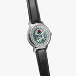 Learmonth Scottish Clan Tartan Crest Badge Silver Automatic Watch Size 46mm