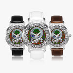 Kinninmont Scottish Clan Tartan Crest Badge Silver Automatic Watch Size 46mm