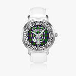 Scottish Durie Clan Tartan Crest Badge Silver Automatic Watch Size 46mm