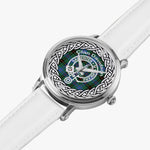 Scottish Davidson Ancient Clan Tartan Crest Badge Silver Automatic Watch Size 46mm