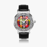 Scottish Gibson Clan Tartan Crest Badge Silver Automatic Watch Size 46mm
