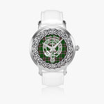 Scottish Gray Clan Tartan Crest Badge Silver Automatic Watch Size 46mm