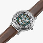 Scottish Cathcart Clan Tartan Crest Badge Silver Automatic Watch Size 46mm