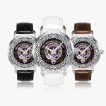 MacDonald of Clanranald Scottish Clan Tartan Crest Badge Silver Automatic Watch Size 46mm
