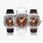 Langlands Scottish Clan Tartan Crest Badge Silver Automatic Watch Size 46mm