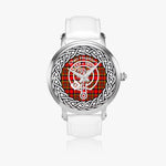 Scottish Hepburn Clan Tartan Crest Badge Silver Automatic Watch Size 46mm