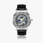 Gladstone Scottish Clan Tartan Crest Badge Silver Automatic Watch Size 46mm