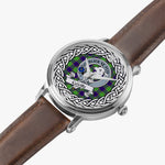 Colville Scottish Clan Tartan Crest Badge Silver Automatic Watch Size 46mm