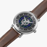 Clan Baird Crest & Tartan Knot Sterling Silver Unisex Automatic Watch (Silver) Size 46mm