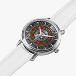 Clan Forrester or Foster Crest & Tartan Knot Sterling Silver Unisex Automatic Watch (Silver) Size 46mm