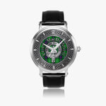 Clan MacDonald Crest & Tartan Knot Sterling Silver Unisex Automatic Watch (Silver) Size 46mm