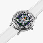 Elphinstone Scottish Clan Tartan Crest Badge Silver Automatic Watch Size 46mm