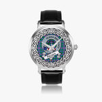 Pitcairn Scottish Clan Tartan Crest Badge Silver Automatic Watch Size 46mm