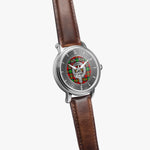 Clan Boyd Crest & Tartan Knot Sterling Silver Unisex Automatic Watch (Silver) Size 46mm